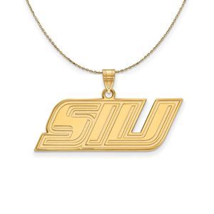 14k Yellow Gold Southern Illinois U. Small 'SIU' Necklace - 22 In